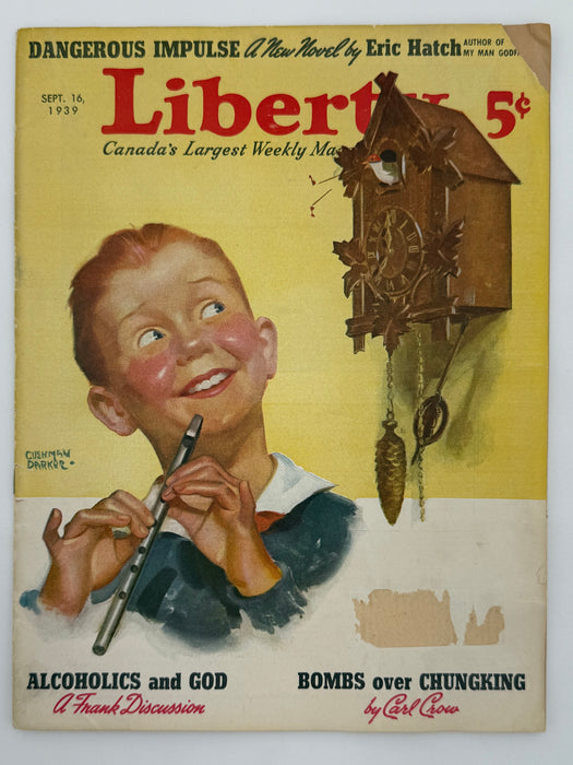 Canadian issue of the Liberty Magazine from September 1939 - Alcoholics and God article