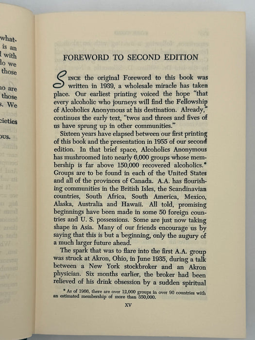 Alcoholics Anonymous Second Edition 8th Printing from 1966 - ODJ