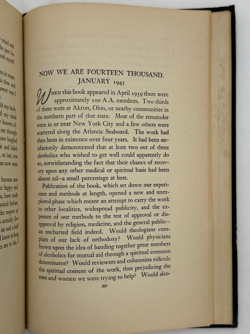 Alcoholics Anonymous Extremely RARE First Edition 7th Printing Big Book from 1945 - RDJ
