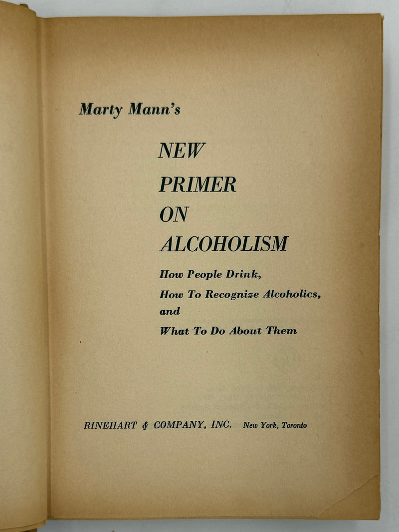 Marty Mann’s New Primer on Alcoholism - First Printing from 1958