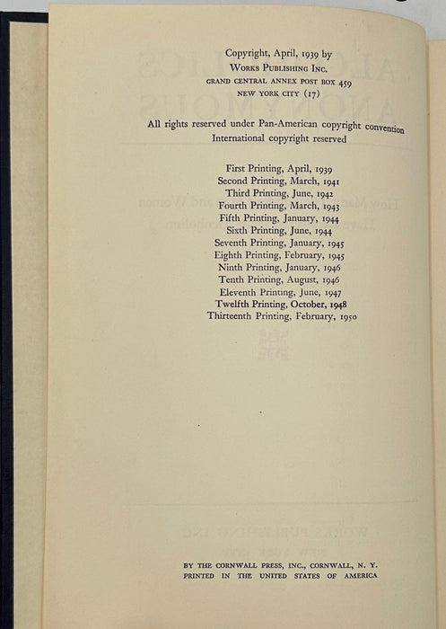 Alcoholics Anonymous — First Edition, Thirteenth Printing (February 1950) With Original Dust Jacket