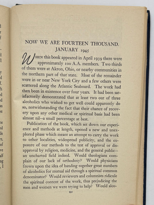 Alcoholics Anonymous First Edition 8th Printing from February 1945 - RDJ