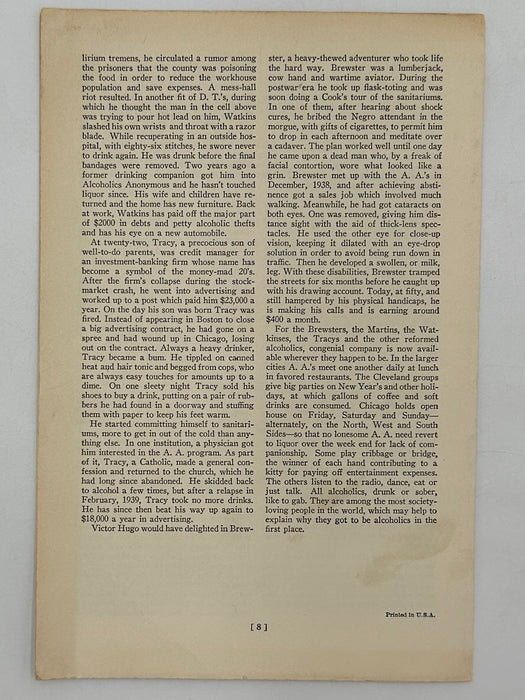 Alcoholics Anonymous: Freed Slaves of Drink, Now They Free Others by Jack Alexander - Pamphlet