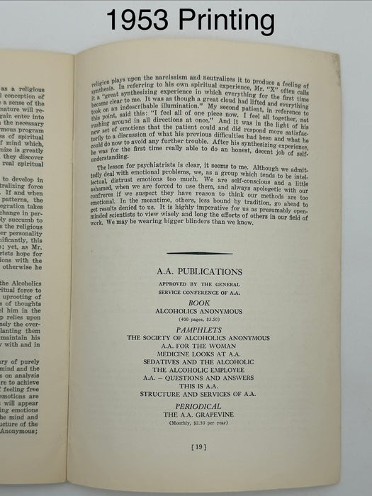 Medicine Looks at Alcoholics Anonymous — 4-Pamphlet Edition Set (1944 / 1946 / 1949 / 1953)