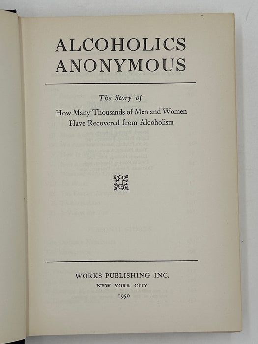 Alcoholics Anonymous First Edition 13th Printing from 1950 - ODJ