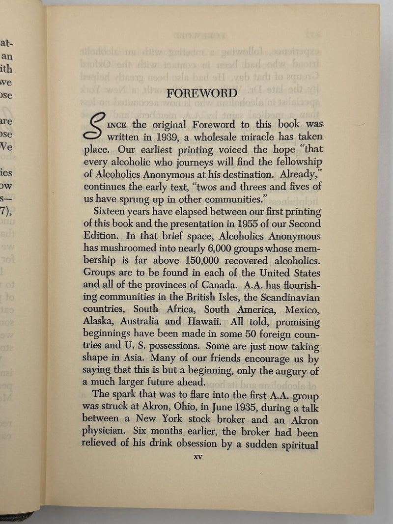 Alcoholics Anonymous Second Edition First Printing from 1955 - RDJ