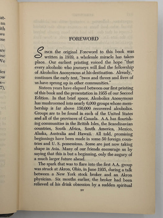 Alcoholics Anonymous Second Edition First Printing from 1955 - RDJ