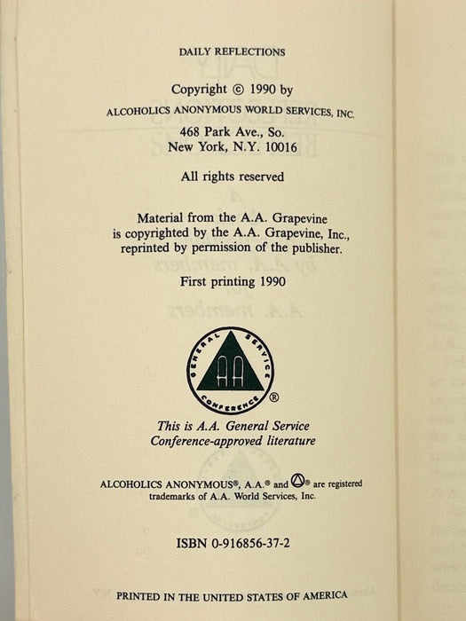 Daily Reflections - First Printing from 1990