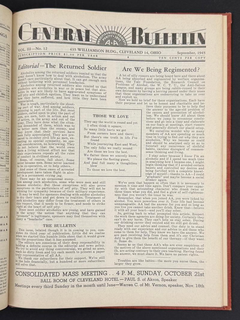 The Cleveland Central Bulletin Collection — Original Bound Volumes, 1942–1962