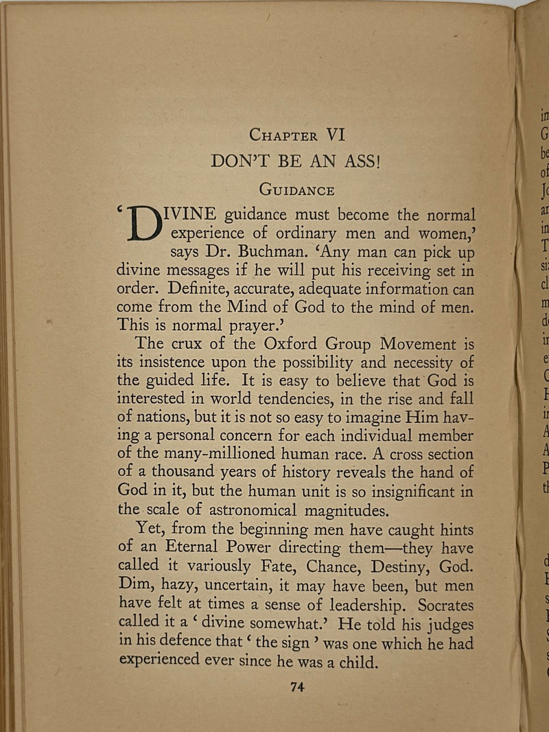 The Eight Points of the Oxford Group by C. Irving Benson - Fourth Printing from 1936