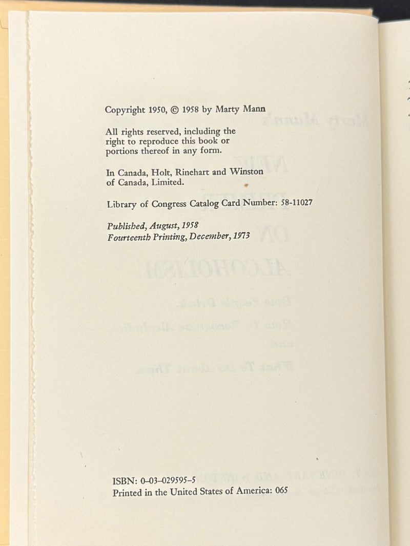 Marty Mann’s New Primer on Alcoholism — Signed by Marty Mann