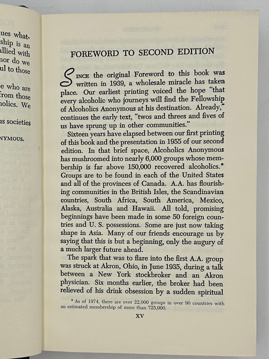 Alcoholics Anonymous Second Edition 16th Printing from 1974 - ODJ