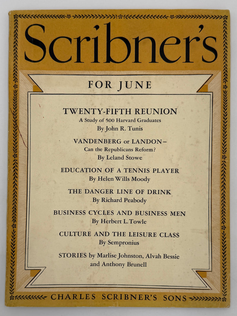 Scribner’s Magazine June 1936 - The Danger Line of Drink By Richard R. Peabody