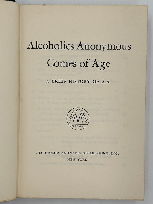 Alcoholics Anonymous Comes Of Age - First Printing from 1957