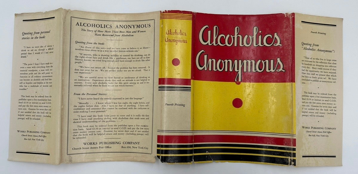 Alcoholics Anonymous First Edition — Fourth Printing (March 1943) - Green Cloth Variant With Original Dust Jacket
