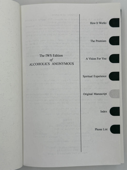 The IWS Study Edition Alcoholics Anonymous Big Book - San Diego - 1995