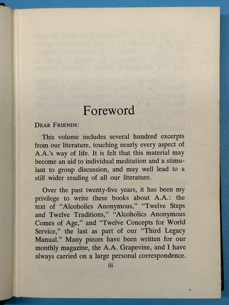 Rare Black Cover - The AA Way of Life: As Bill Sees It - 5th Printing 1974 Recovery Collectibles