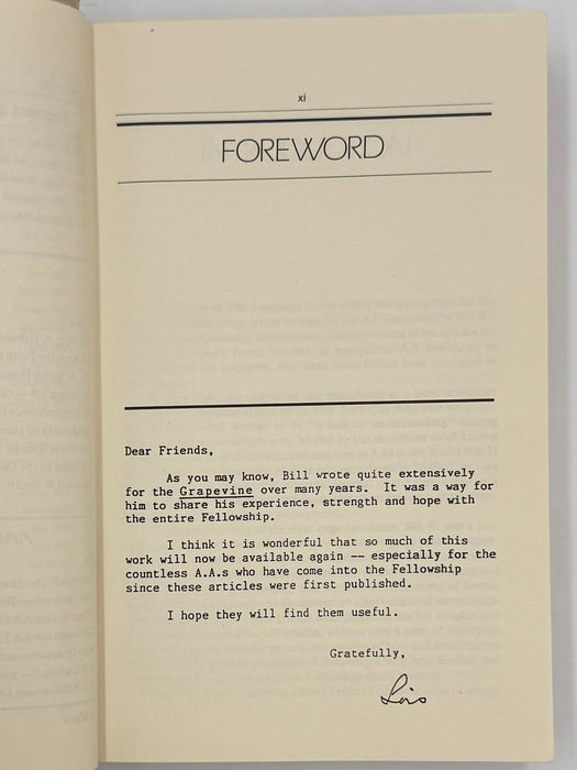 The Language of the Heart: Bill W.’s Grapevine Writings - First printing from 1988 - ODJ Recovery Collectibles