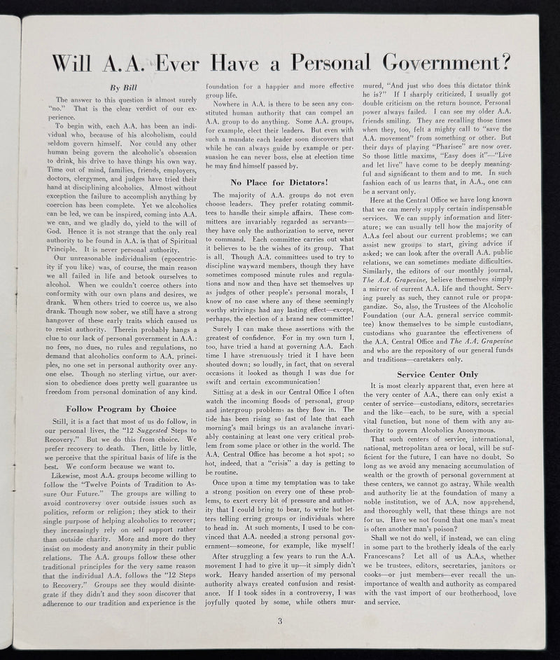 The A.A. Grapevine — January 1947 | Volume III, No. 8 | Dr. Silkworth & Bill W. Articles