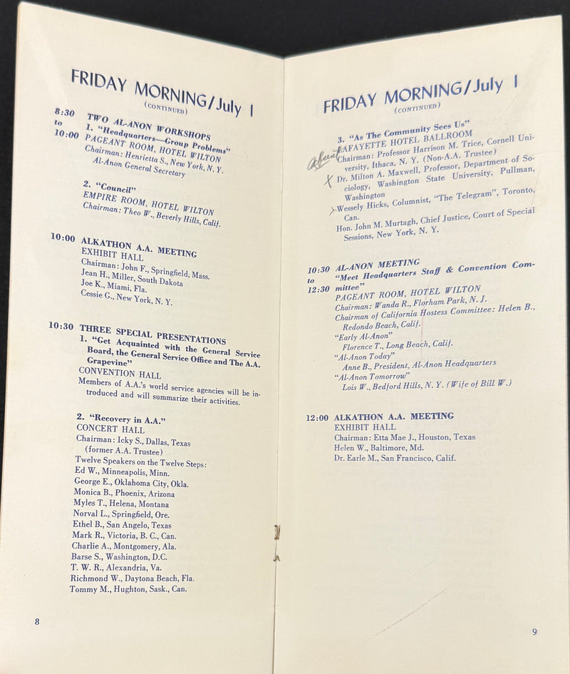 1960 Alcoholics Anonymous 25th Anniversary International Convention Collection — Long Beach, California