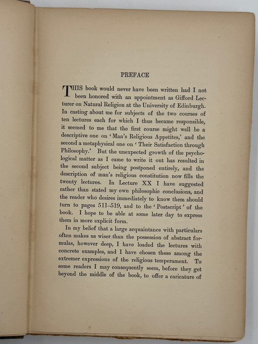 Varieties of Religious Experience by William James - First American Printing from June 1902