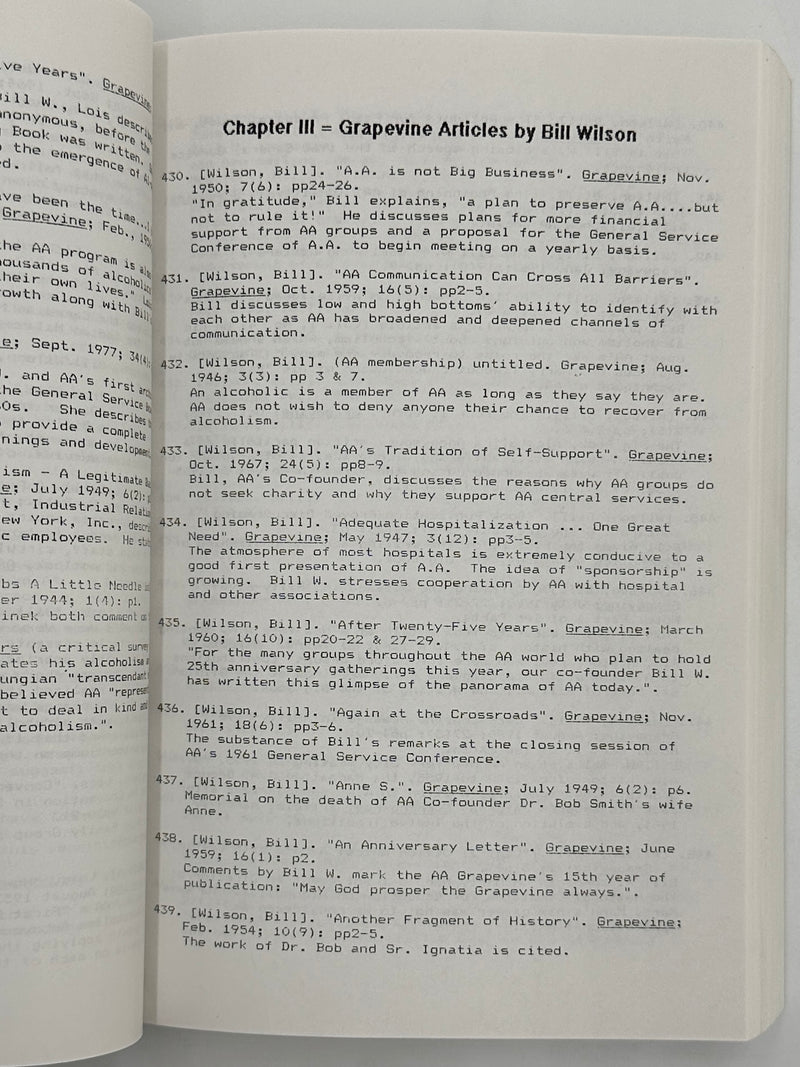 To Be Continued... The Alcoholics Anonymous World Bibliography 1935-1994