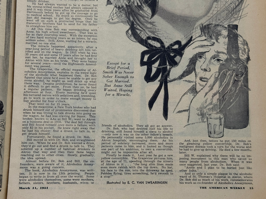 American Weekly – March 11, 1951 - Featuring: “Dr. Bob” — Early National Article on AA Co-Founder Robert H. Smith