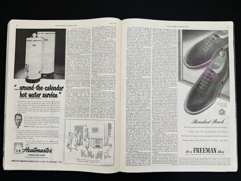 April 1, 1950 Saturday Evening Post featuring Jack Alexander’s Alcoholics Anonymous article “The Drunkard’s Best Friend”