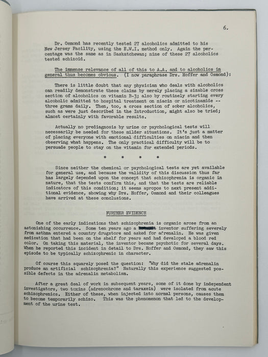 The Vitamin B-3 Therapy Communications - Signed by Bill W. & Dr. Abram Hoffer