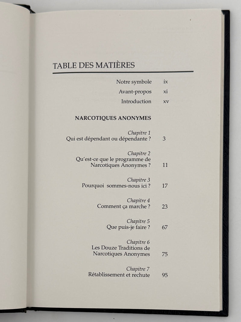 Narcotiques Anonymes — First French Edition, 1990 Printing | Original Dust Jacket