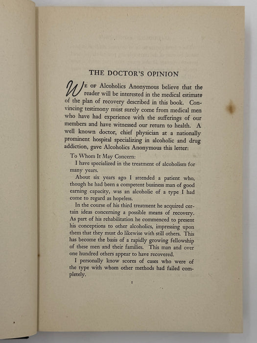 Alcoholics Anonymous First Edition 6th Printing from 1944 with ODJ