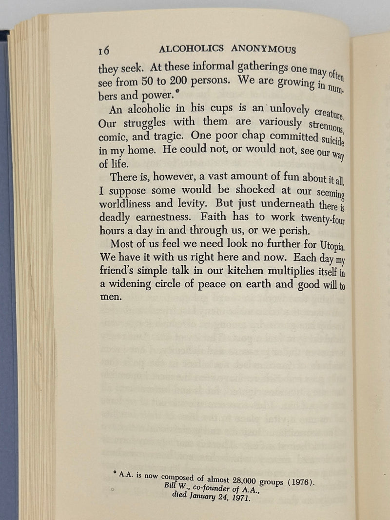 1976 Alcoholics Anonymous Big Book – Third Edition, First Printing – (ODJ)