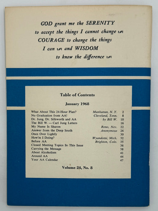 AA Grapevine from January 1968 - Dr. Jung, Dr. Silkworth, and AA by Bill