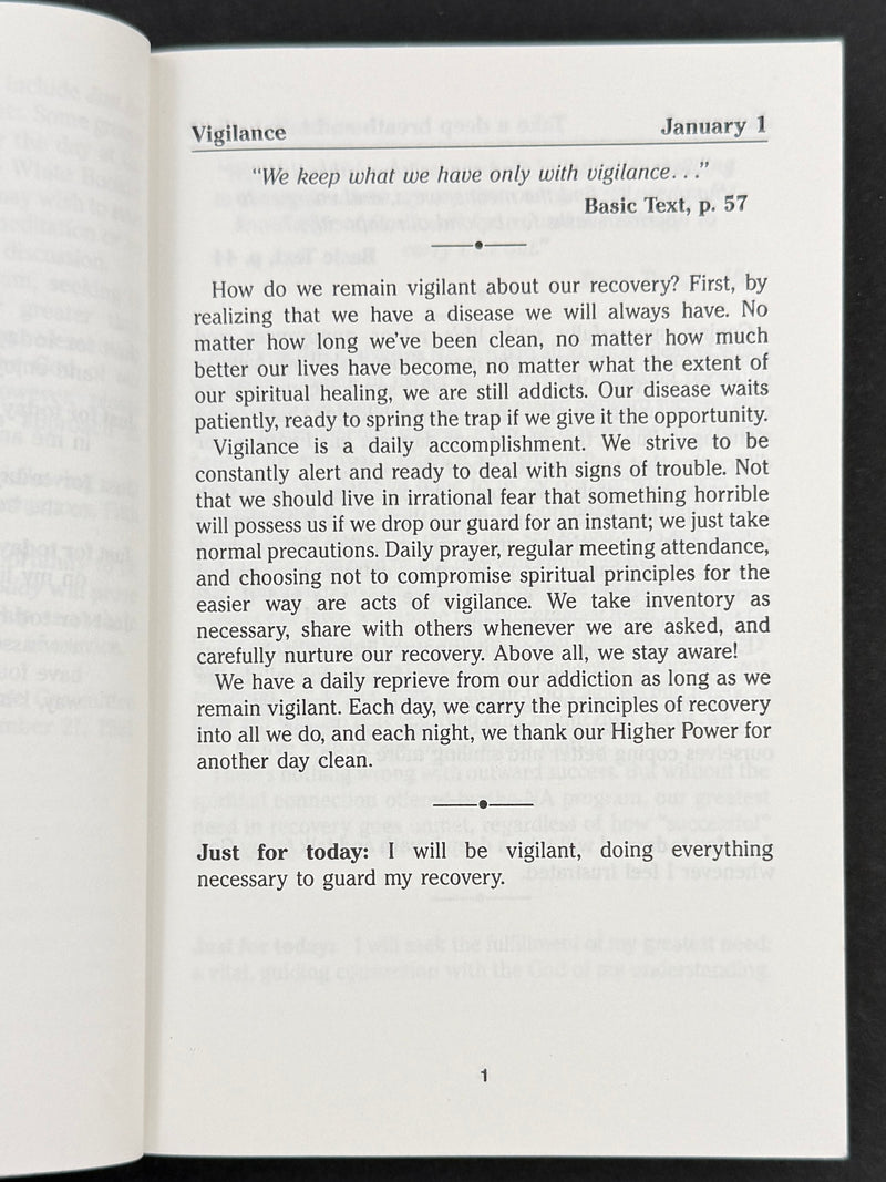 Just for Today — Daily Meditations for Recovering Addicts — Narcotics Anonymous — 1996 Printing
