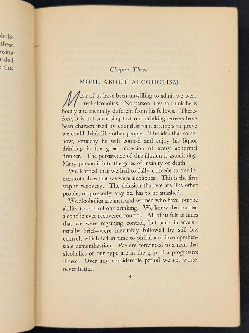 Alcoholics Anonymous — First Edition, Fourth Printing (1943) | Green Cloth