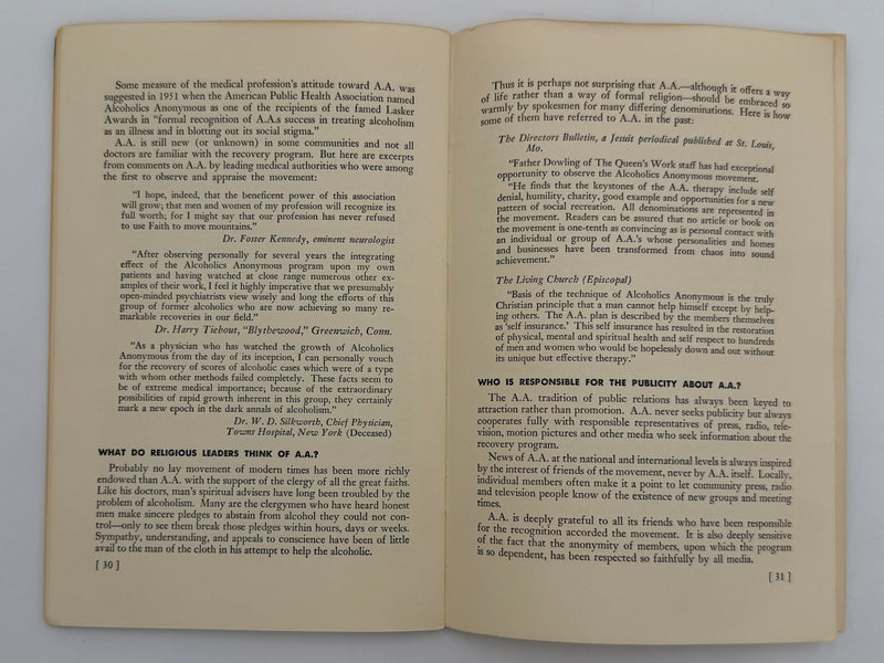 A.A. - 44 Questions and Answers About the Program of Recovery From Alcoholism - 1953 Pamphlet