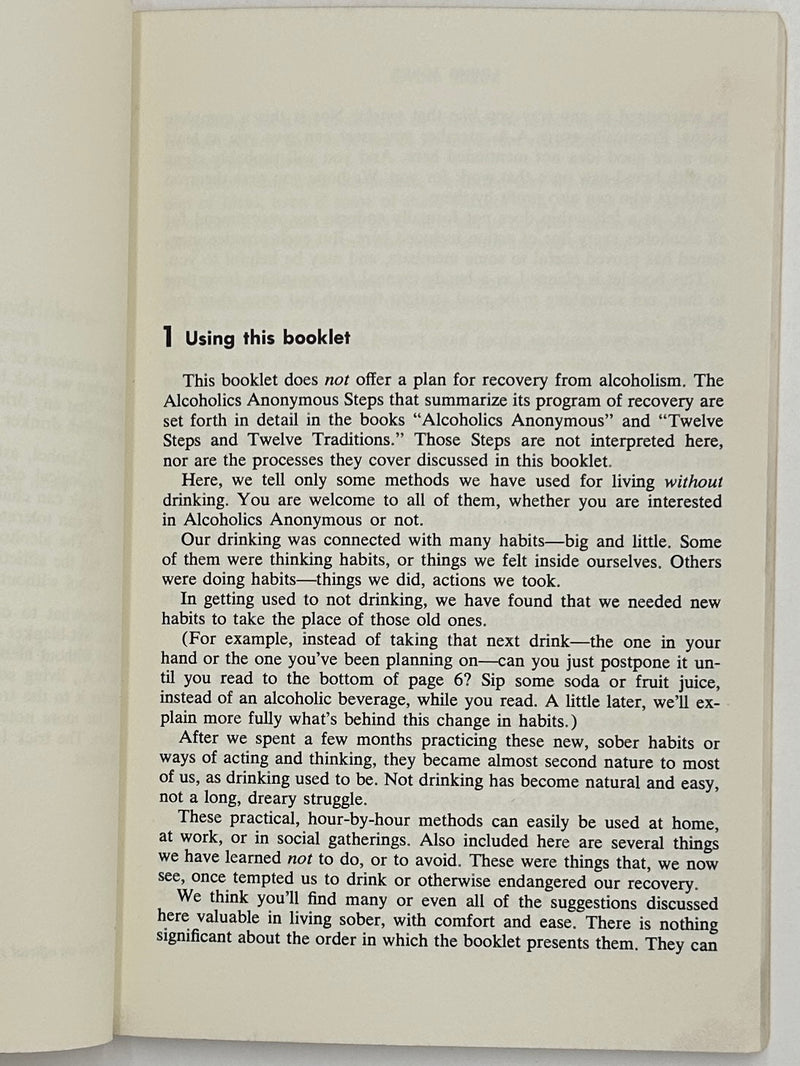 Living Sober - Second Printing from 1976