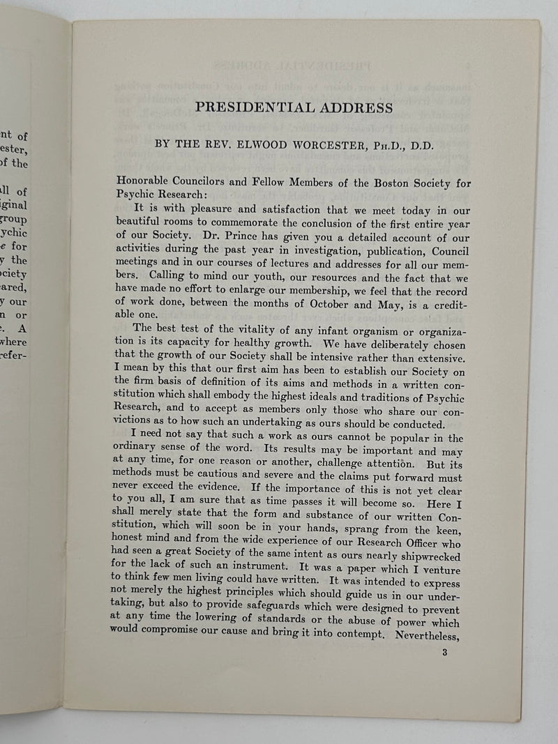 Addresses by Drs. Worcester and McDougall - 1926