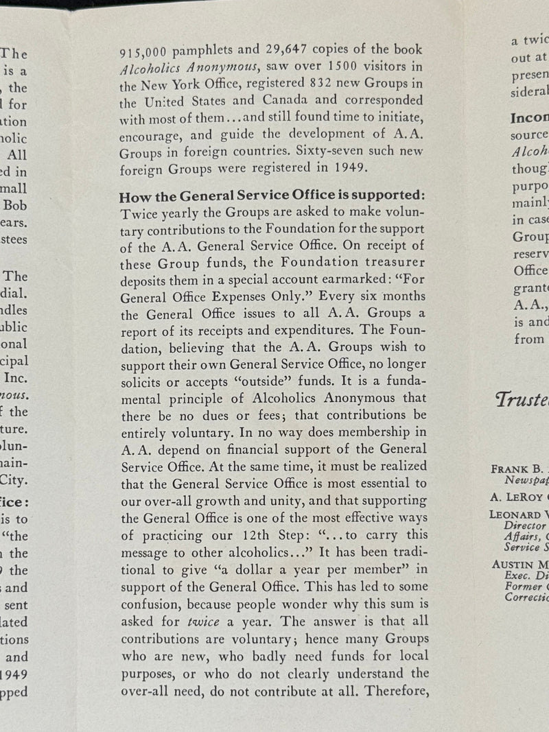 The Alcoholic Foundation — circa 1950 | Early A.A. Service Pamphlet
