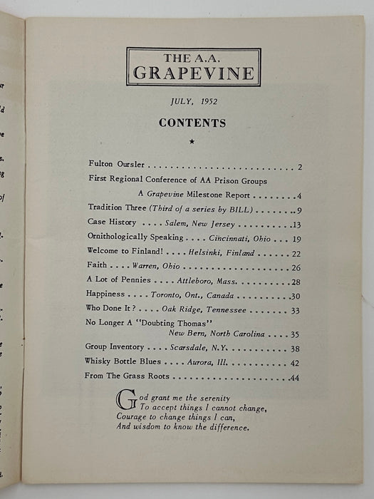 AA Grapevine from July 1952 - AA Prison Groups