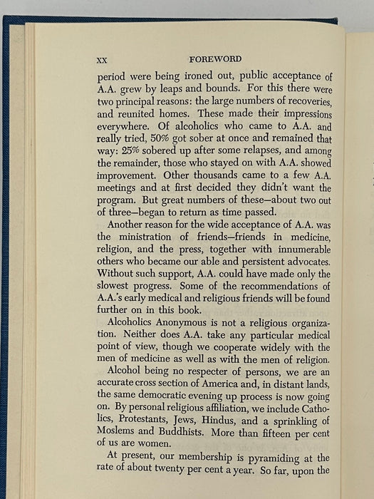 Alcoholics Anonymous Second Edition 3rd Printing from 1959 with ODJ