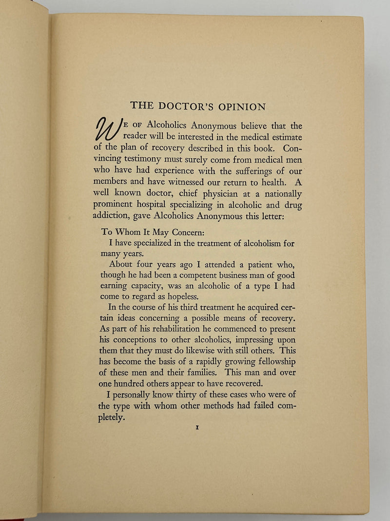 Alcoholics Anonymous — First Edition, First Printing — Ernie Galbraith’s Personal Copy with Sue Smith Windows Provenance