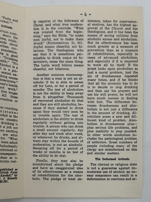 Clerical Attitudes On Alcohol —most of them wrong by John C. Ford, S.J.