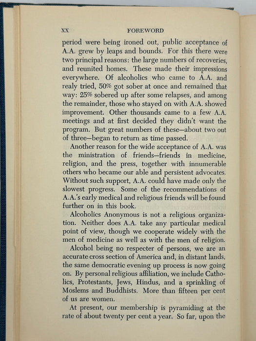 Alcoholics Anonymous Second Edition First Printing from 1955 - RDJ