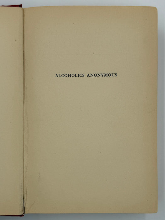 Alcoholics Anonymous (Big Book) — First Edition, First Printing (April 1939)