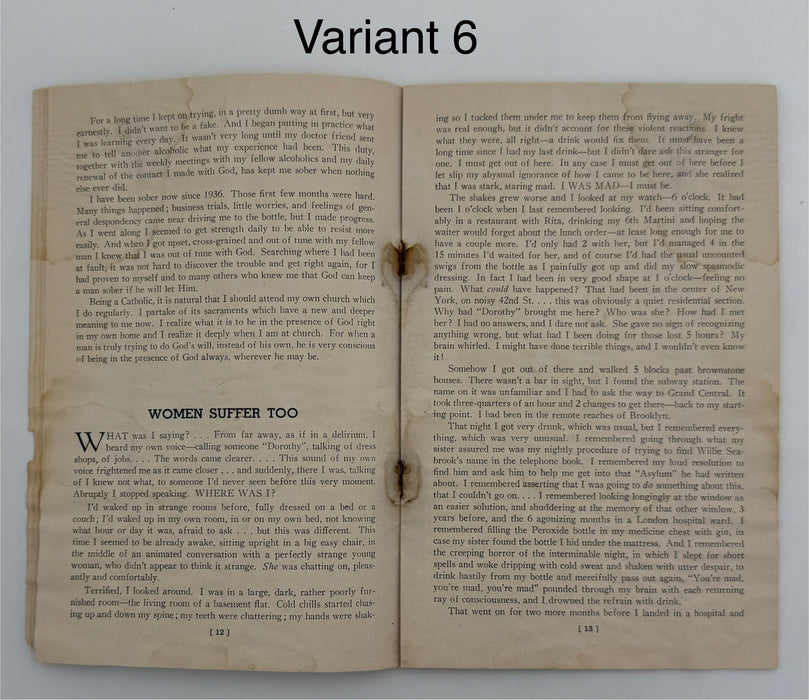 Alcoholics Anonymous 1943–1944 Early Pamphlet — Complete Set of Six Variants
