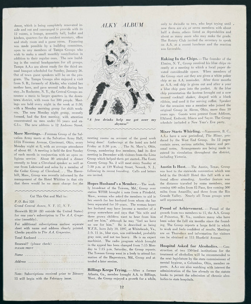The A.A. Grapevine — January 1947 | Volume III, No. 8 | Dr. Silkworth & Bill W. Articles