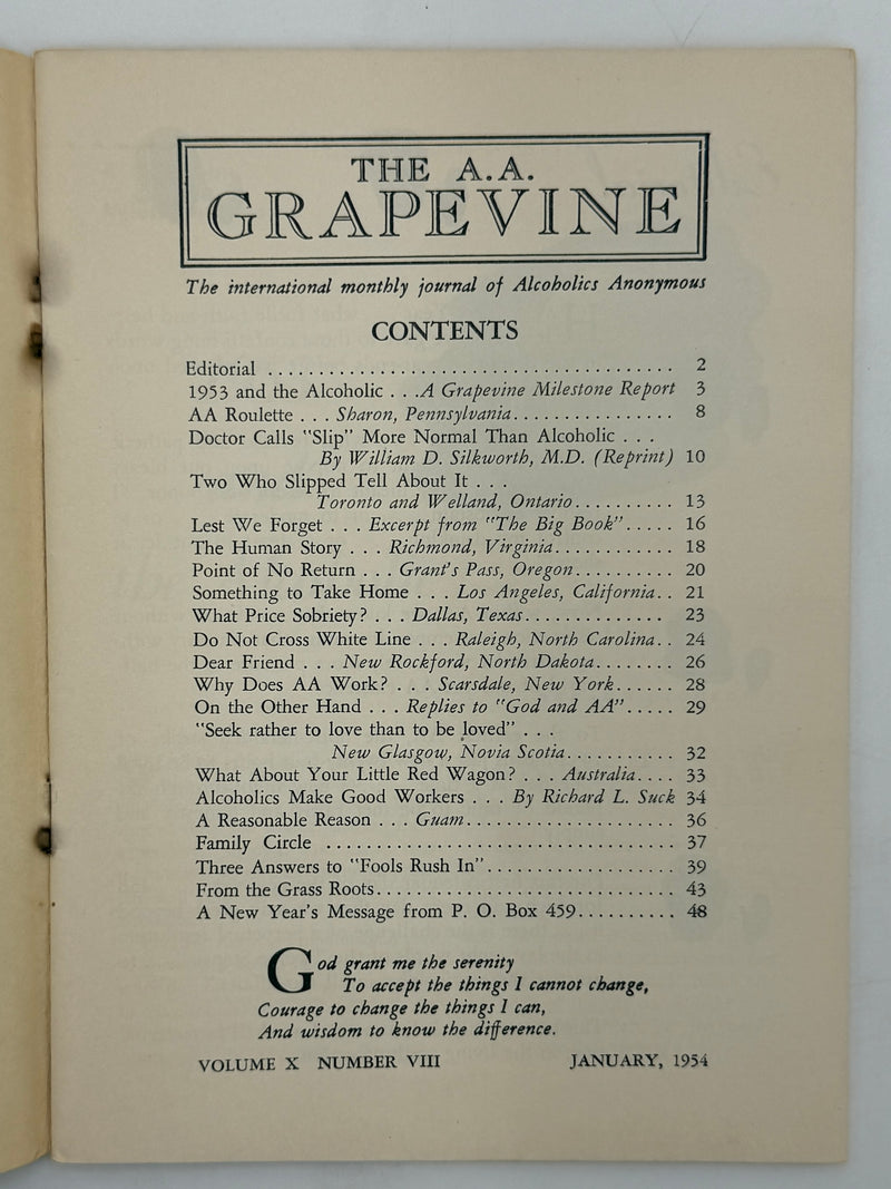 AA Grapevine from January 1954