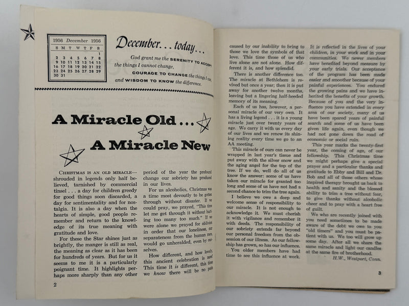 AA Grapevine from December 1956 - Christmas Greetings from Lois and Bill