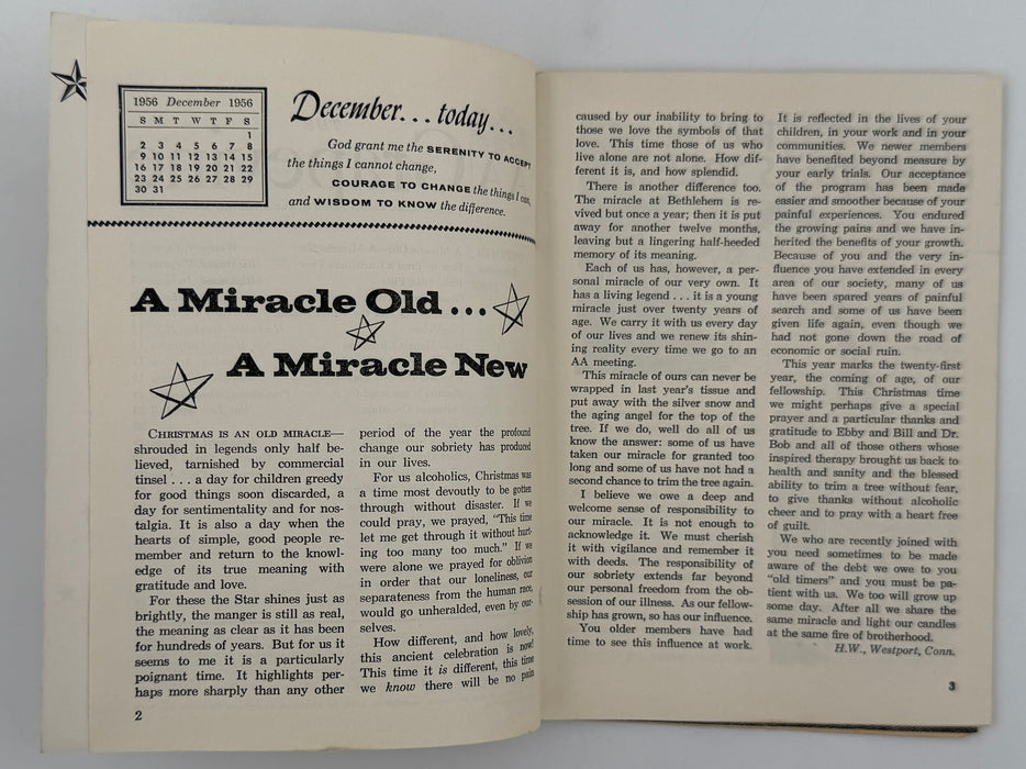 AA Grapevine from December 1956 - Christmas Greetings from Lois and Bill